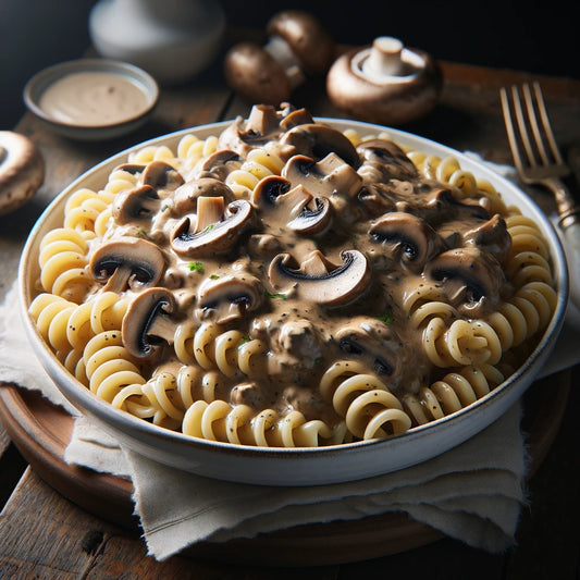 Creamy Mushroom Fusilli Pasta (V)