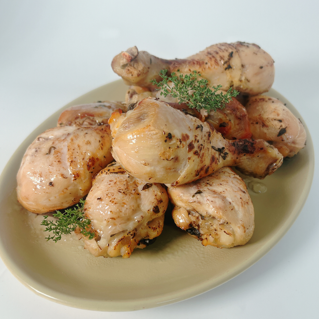 Garlic and Thyme Roasted Chicken Drumsticks